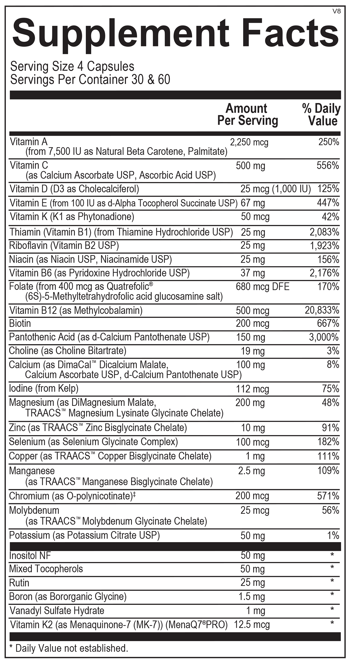 Alpha Base Multivitamin Capsules without Iron